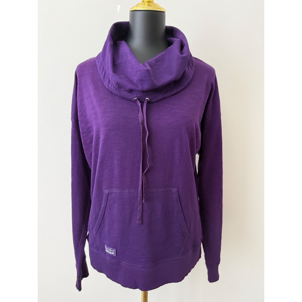 Lauren Jeans Co Ralph Lauren Purple Cowl Neck Pullover Cotton Slub Top Large